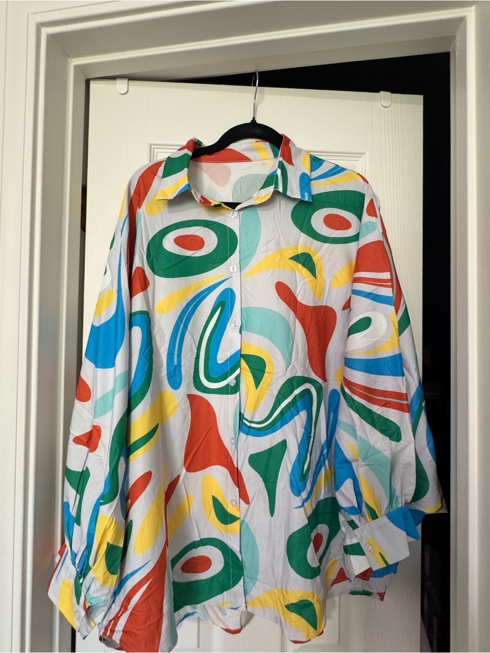 Men's Abstract Multicolor Button-Up Shirt